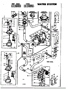 Water System parts for Kenmore Washer 110.6405950 (1106405950, 110 6405950) from AppliancePartsPros.com