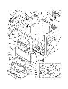 Cabinet parts for Kenmore Dryer 110.64956300 (11064956300, 110 64956300) from AppliancePartsPros.com