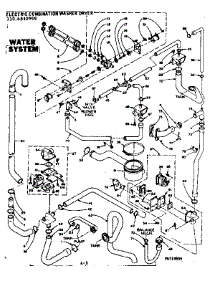 Water System parts for Kenmore Washer Dryer Combo 110.6510900 (1106510900, 110 6510900) from AppliancePartsPros.com