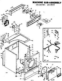 Machine Sub-Assembly parts for Kenmore Dryer 110.6607501 (1106607501, 110 6607501) from AppliancePartsPros.com
