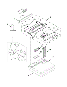 Top And Console Parts parts for Kenmore Dryer 110.66132411 (11066132411, 110 66132411) from AppliancePartsPros.com