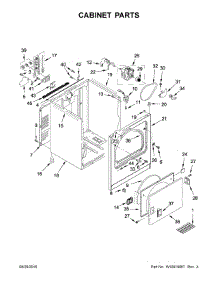 Cabinet Parts parts for Kenmore Dryer 110.66134610 (11066134610, 110 66134610) from AppliancePartsPros.com