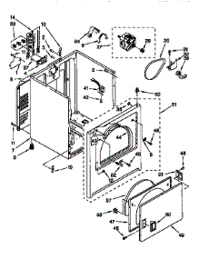 Cabinet parts for Kenmore Dryer 110.66712690 (11066712690, 110 66712690) from AppliancePartsPros.com