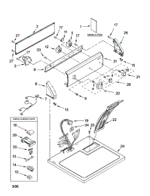 Top And Console Parts parts for Kenmore Dryer 110.66842501 (11066842501, 110 66842501) from AppliancePartsPros.com
