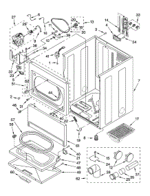Cabinet Parts parts for Kenmore Dryer 110.66966501 (11066966501, 110 66966501) from AppliancePartsPros.com