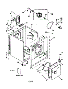 Cabinet parts for Kenmore Dryer 110.69101990 (11069101990, 110 69101990) from AppliancePartsPros.com