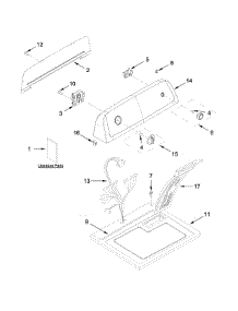 Top And Console Parts parts for Kenmore Dryer 110.7012511 (1107012511, 110 7012511) from AppliancePartsPros.com