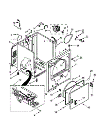 Cabinet Parts parts for Kenmore Dryer 110.7012512 (1107012512, 110 7012512) from AppliancePartsPros.com