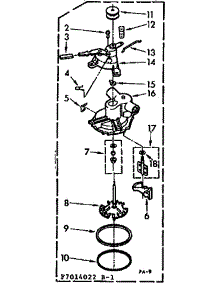Pump Assembly parts for Kenmore Washer 110.7014022 (1107014022, 110 7014022) from AppliancePartsPros.com