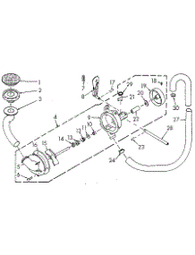 Pump Assembly And Pump parts for Kenmore Washer 110.7102300 (1107102300, 110 7102300) from AppliancePartsPros.com