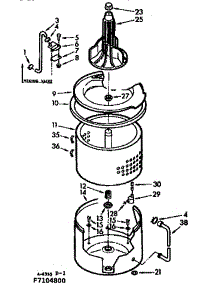 Tub And Basket Assembly parts for Kenmore Washer 110.7104800 (1107104800, 110 7104800) from AppliancePartsPros.com
