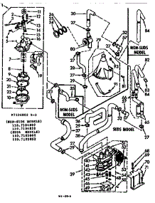 Water System parts for Kenmore Washer 110.7105802 (1107105802, 110 7105802) from AppliancePartsPros.com