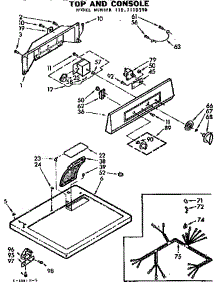 Top And Console parts for Kenmore Washer Dryer Combo 110.7110500 (1107110500, 110 7110500) from AppliancePartsPros.com