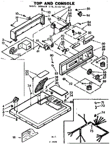 Top And Console parts for Kenmore Washer Dryer Combo 110.7110700 (1107110700, 110 7110700) from AppliancePartsPros.com