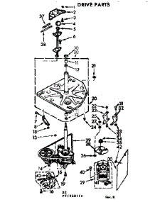 Drive Parts parts for Kenmore Washer 110.71960110 (11071960110, 110 71960110) from AppliancePartsPros.com