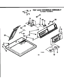 Top And Console Assembly parts for Kenmore Dryer 110.7208511 (1107208511, 110 7208511) from AppliancePartsPros.com
