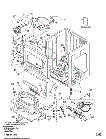 Lower Cabinet And Front Panel parts for Kenmore Dryer 110.72182100 (11072182100, 110 72182100) from AppliancePartsPros.com