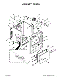 Cabinet Parts parts for Kenmore Dryer 110.72332513 (11072332513, 110 72332513) from AppliancePartsPros.com