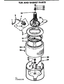 Tub And Basket Parts parts for Kenmore Washer 110.72401130 (11072401130, 110 72401130) from AppliancePartsPros.com