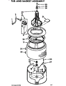 Tub And Basket Assembly parts for Kenmore Washer 110.72405120 (11072405120, 110 72405120) from AppliancePartsPros.com