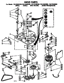 Drive Parts parts for Kenmore Washer 110.72408160 (11072408160, 110 72408160) from AppliancePartsPros.com