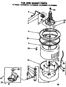 Tub And Basket Parts parts for Kenmore Washer 110.72408240 (11072408240, 110 72408240) from AppliancePartsPros.com
