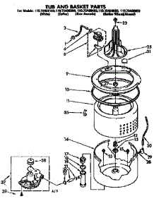Tub And Basket Parts parts for Kenmore Washer 110.72408460 (11072408460, 110 72408460) from AppliancePartsPros.com