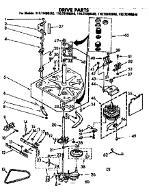 Drive Parts parts for Kenmore Washer 110.72408840 (11072408840, 110 72408840) from AppliancePartsPros.com