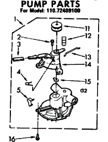 Pump Parts parts for Kenmore Washer 110.72409100 (11072409100, 110 72409100) from AppliancePartsPros.com