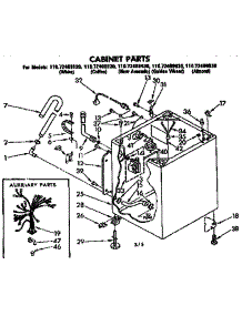Cabinet Parts parts for Kenmore Washer 110.72409230 (11072409230, 110 72409230) from AppliancePartsPros.com