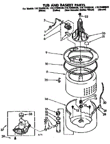 Tub And Basket Parts parts for Kenmore Washer 110.72409430 (11072409430, 110 72409430) from AppliancePartsPros.com