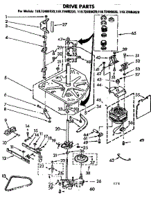 Drive Parts parts for Kenmore Washer 110.72409820 (11072409820, 110 72409820) from AppliancePartsPros.com