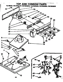 Top And Console Parts parts for Kenmore Washer 110.72423810 (11072423810, 110 72423810) from AppliancePartsPros.com