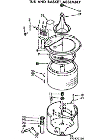 Tub And Basket Assembly parts for Kenmore Washer 110.72431120 (11072431120, 110 72431120) from AppliancePartsPros.com