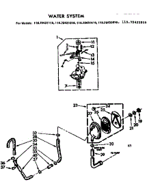 Water System parts for Kenmore Washer 110.72431410 (11072431410, 110 72431410) from AppliancePartsPros.com