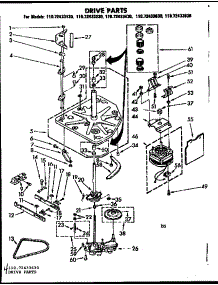 Drive Parts parts for Kenmore Washer 110.72433230 (11072433230, 110 72433230) from AppliancePartsPros.com