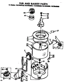 Tub And Basket Parts parts for Kenmore Washer 110.72433420 (11072433420, 110 72433420) from AppliancePartsPros.com