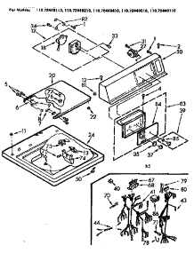 Top And Console Assembly parts for Kenmore Washer 110.72440110 (11072440110, 110 72440110) from AppliancePartsPros.com
