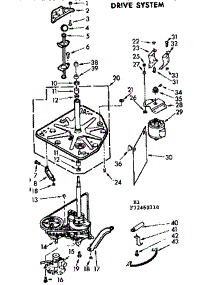 Drive System parts for Kenmore Washer 110.72460110 (11072460110, 110 72460110) from AppliancePartsPros.com