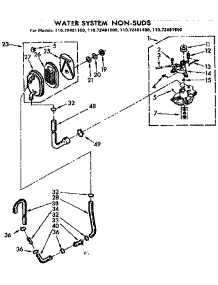 Water System Non-Suds parts for Kenmore Washer 110.72481200 (11072481200, 110 72481200) from AppliancePartsPros.com