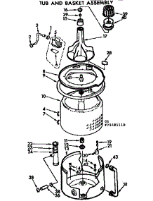 Tub And Basket Assembly parts for Kenmore Washer 110.72481610 (11072481610, 110 72481610) from AppliancePartsPros.com