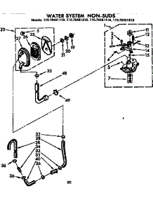 Water System Non-Suds parts for Kenmore Washer 110.72481610 (11072481610, 110 72481610) from AppliancePartsPros.com