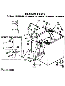 Cabinet Parts parts for Kenmore Washer 110.72483620 (11072483620, 110 72483620) from AppliancePartsPros.com