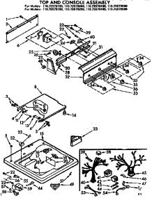 Top And Console Assembly parts for Kenmore Washer 110.72570200 (11072570200, 110 72570200) from AppliancePartsPros.com
