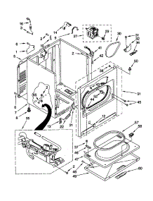 Cabinet parts for Kenmore Dryer 110.72622100 (11072622100, 110 72622100) from AppliancePartsPros.com