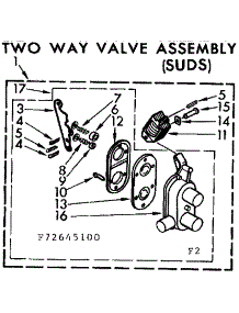 Two Way Valve Asm Suds parts for Kenmore Washer 110.72645100 (11072645100, 110 72645100) from AppliancePartsPros.com