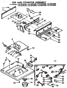 Top And Console Assembly parts for Kenmore Washer 110.72676600 (11072676600, 110 72676600) from AppliancePartsPros.com