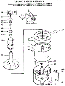 Tub And Basket Assembly parts for Kenmore Washer 110.72693630 (11072693630, 110 72693630) from AppliancePartsPros.com