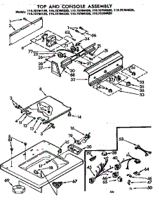 Top And Console Assembly parts for Kenmore Washer 110.72784420 (11072784420, 110 72784420) from AppliancePartsPros.com