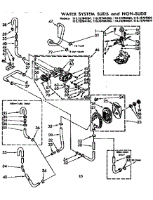 Water System Suds And Non-Suds parts for Kenmore Washer 110.72784600 (11072784600, 110 72784600) from AppliancePartsPros.com